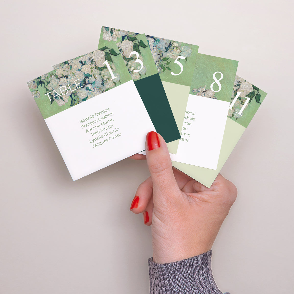 Plan de table Mariage Lot de 12 Le Bouquet Vert photo N° 3
