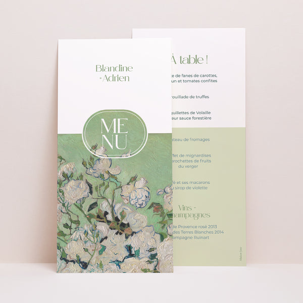Menu Mariage Panoramique portrait Le Bouquet Vert photo