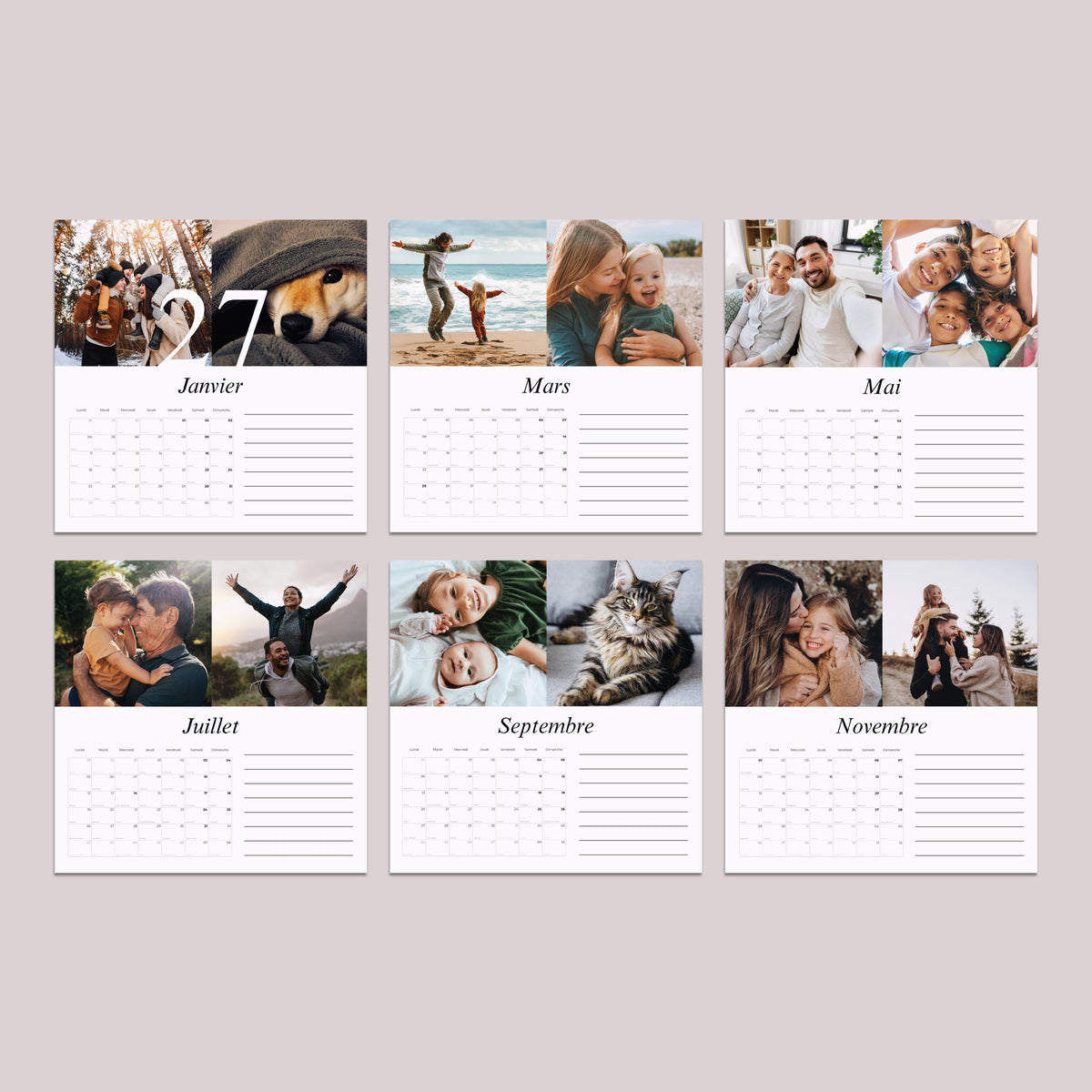 Calendrier Fin d'année 6 cartes Une année en images photo N° 3