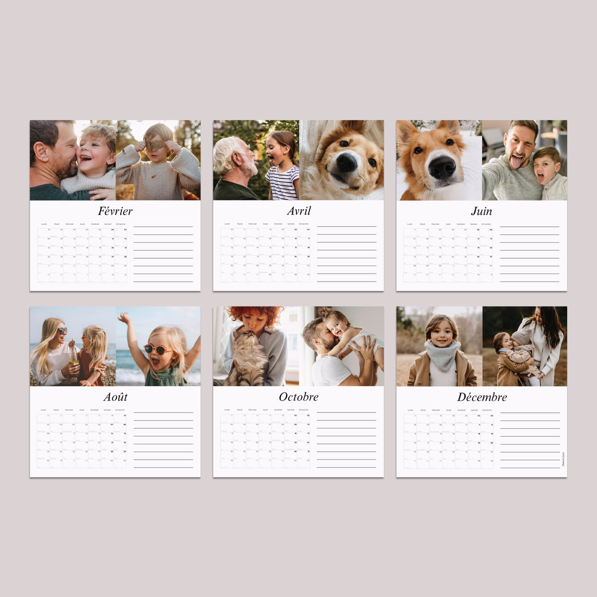 Calendrier Fin d'année 6 cartes Une année en images photo N° 4