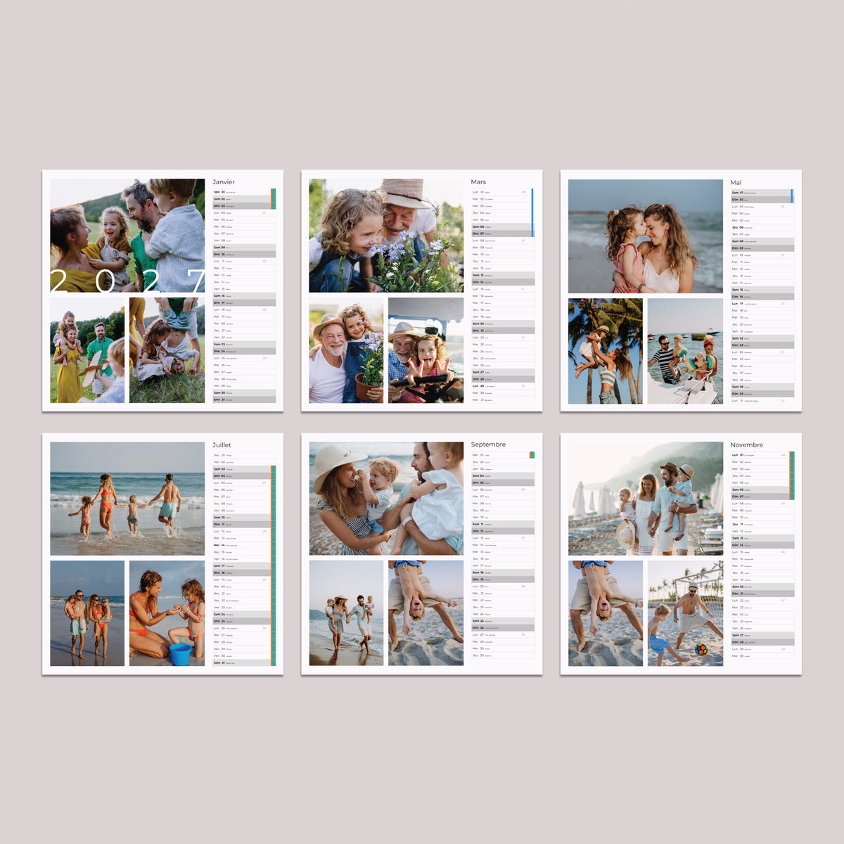 Calendrier Fin d'année 6 cartes Instants choisis photo N° 3
