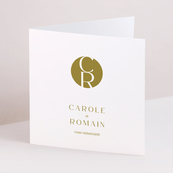 Remerciements Mariage Carré double volet Duo photo
