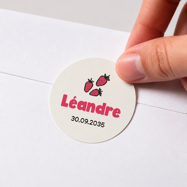 Sticker Naissance Rond Un Amour à Croquer photo