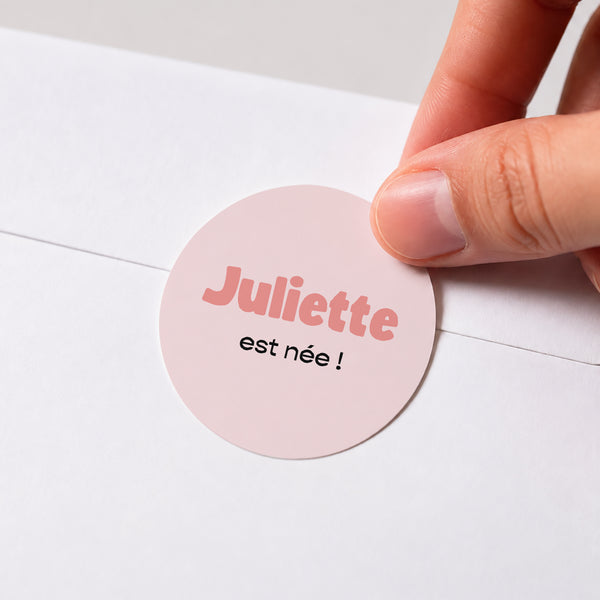 Sticker Naissance Rond Fleurs de Coton photo