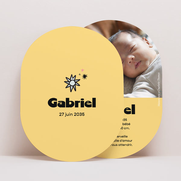 Faire-part Naissance Ovale Petit Astre photo