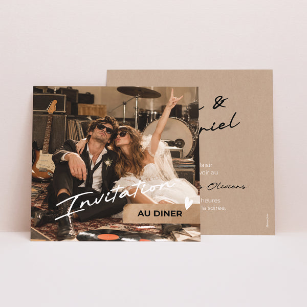 Invitations Mariage Carré Rock’n Roll Lovers photo