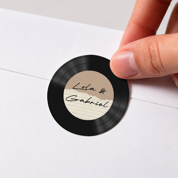Sticker Mariage Rond Rock’n Roll Lovers photo