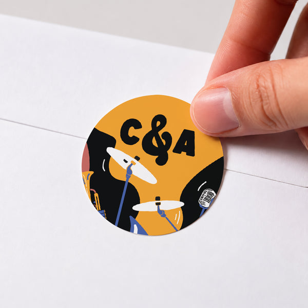 Sticker Mariage Rond Love Orchestra photo