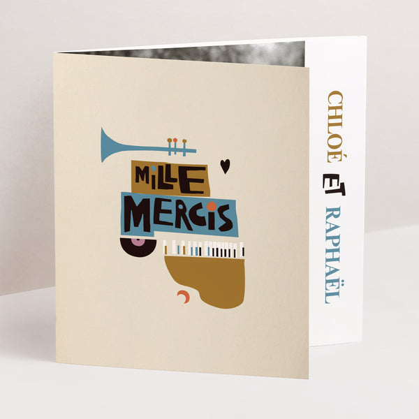 Remerciements Mariage Triptyque asymétrique Jazzy Lovers photo