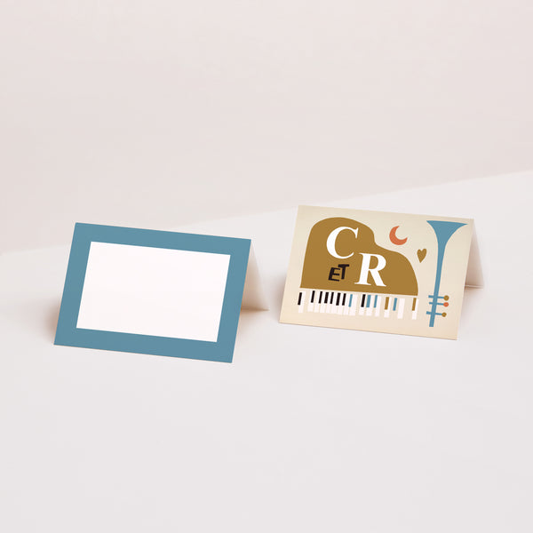 Marque-place Mariage 2 volets Jazzy Lovers photo