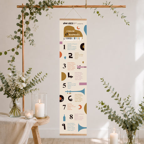 Plan de table Mariage Papier Jazzy Lovers