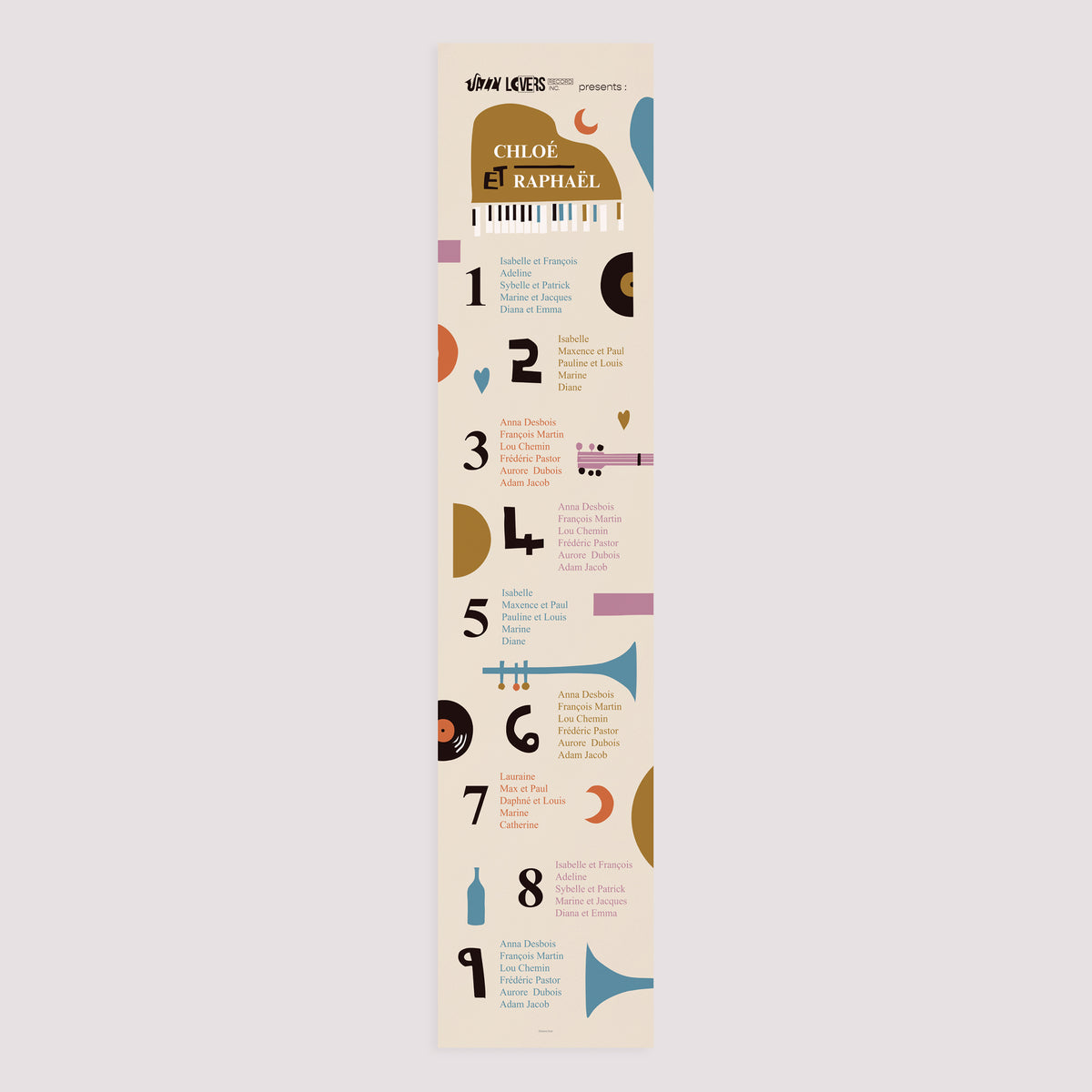 Plan de table Mariage Papier Jazzy Lovers photo N° 3