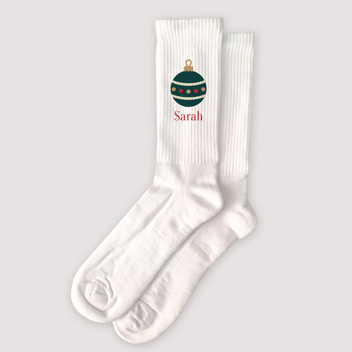 Chaussettes femme Blanches Boule de Noël photo N° 1