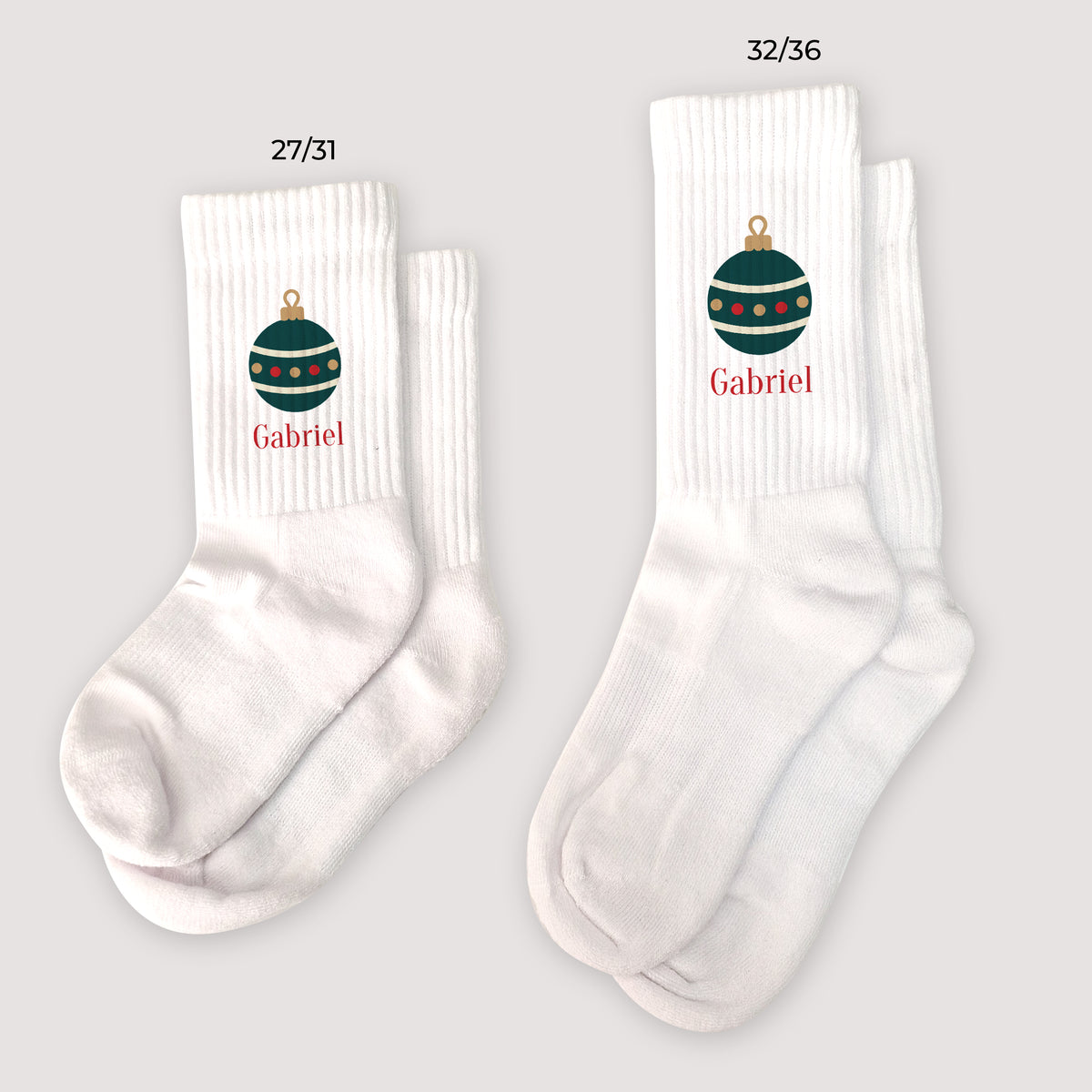 Chaussettes enfant Blanches Boule de Noël photo N° 1