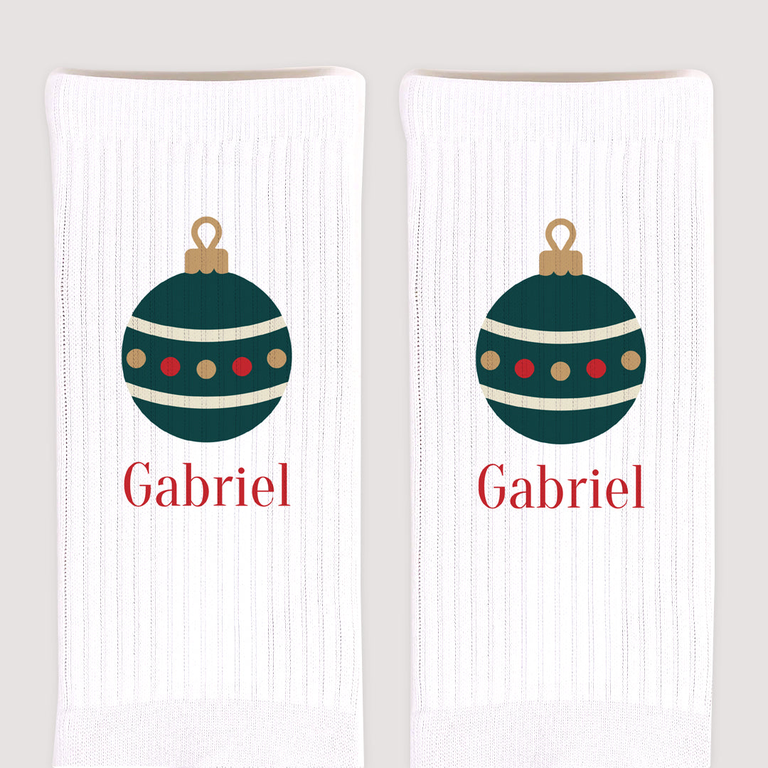 Chaussettes enfant Blanches Boule de Noël photo N° 3