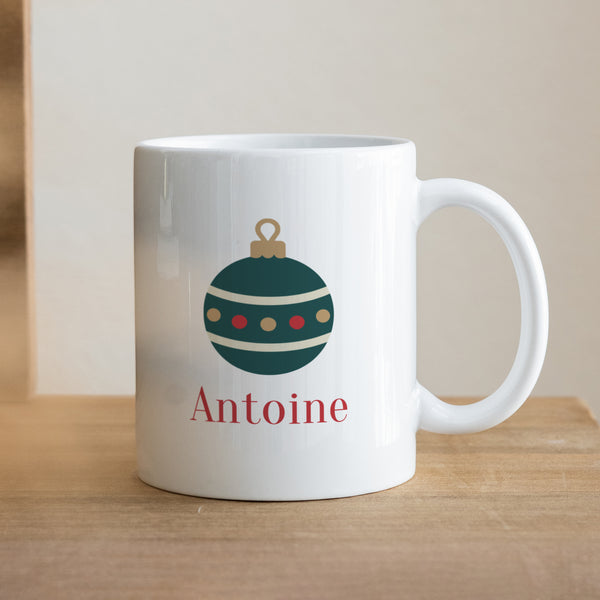 Mug Blanc Boule de Noël photo