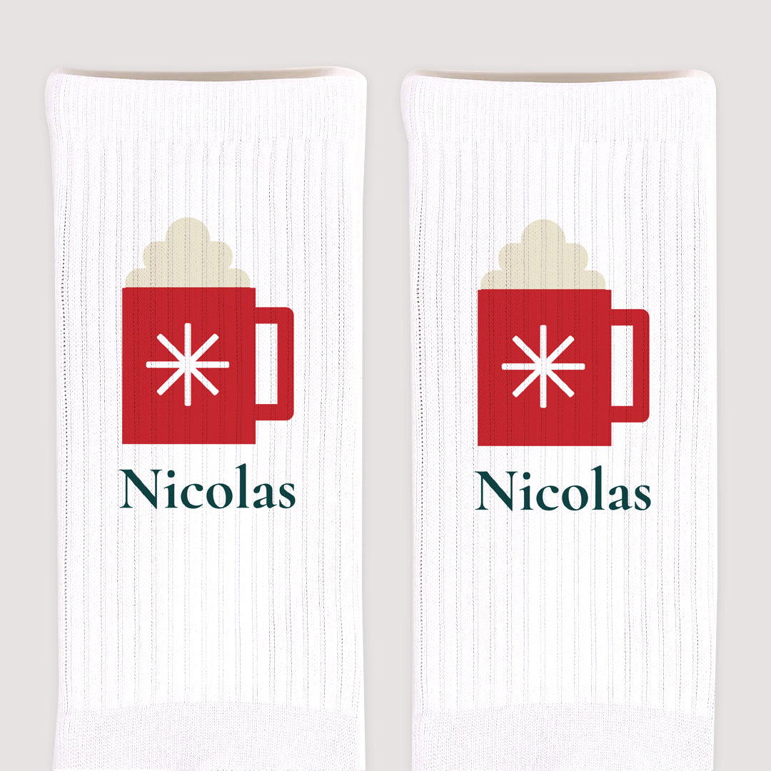 Chaussettes homme Blanches Chocolat Chaud photo N° 3