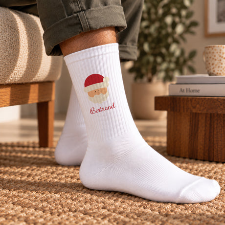 Chaussettes homme Blanches Père Noël