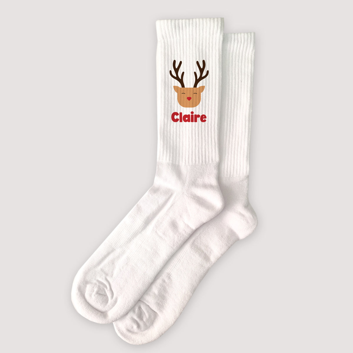 Chaussettes femme Blanches Renne Malicieux photo N° 1