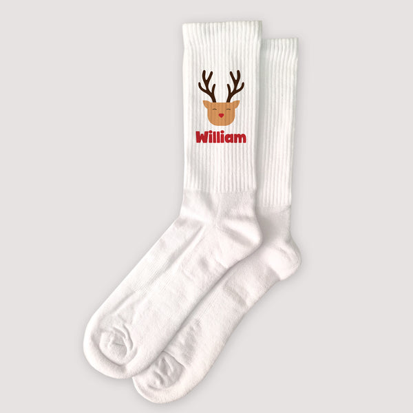 Chaussettes homme Blanches Renne Malicieux photo