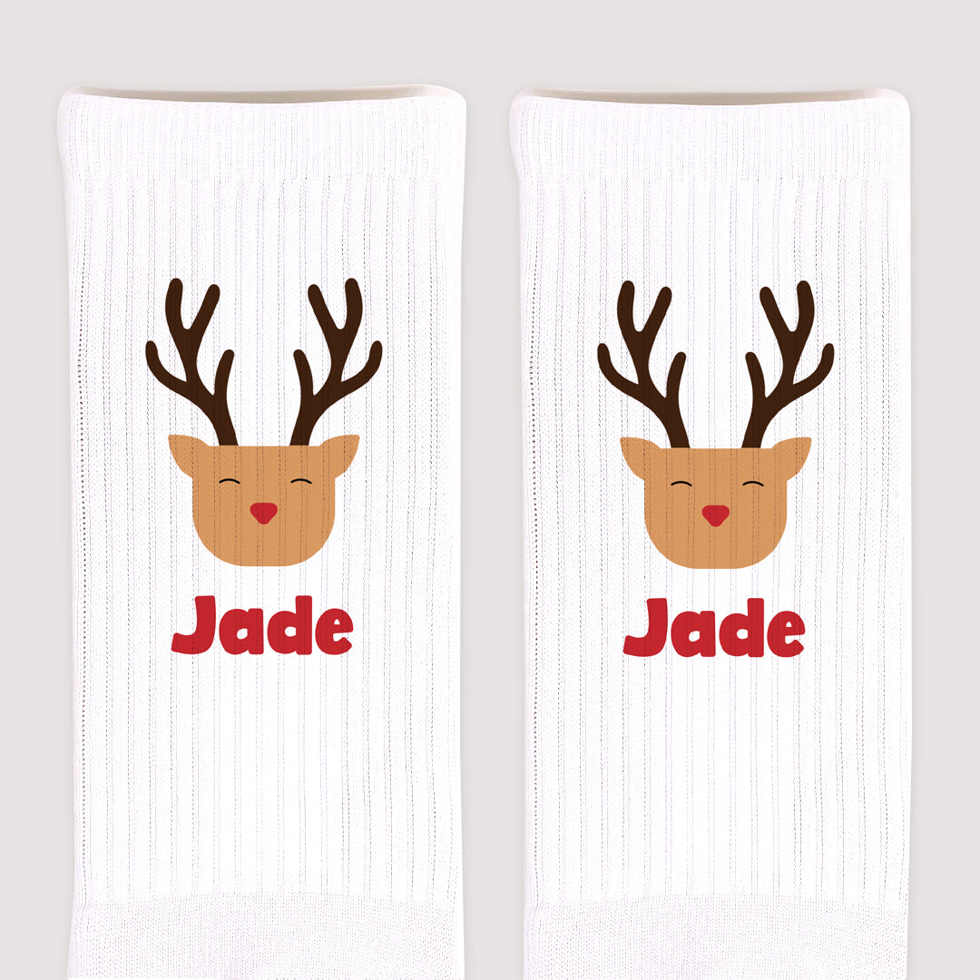 Chaussettes enfant Blanches Renne Malicieux photo N° 3
