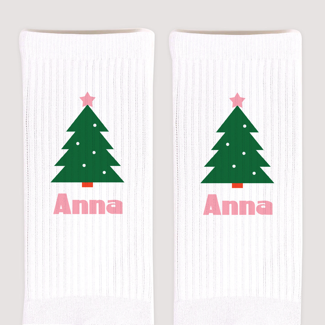 Chaussettes femme Blanches Sapin en fête photo N° 3