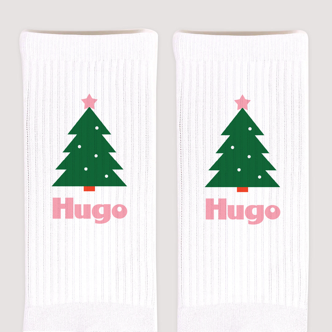 Chaussettes homme Blanches Sapin en fête photo N° 3