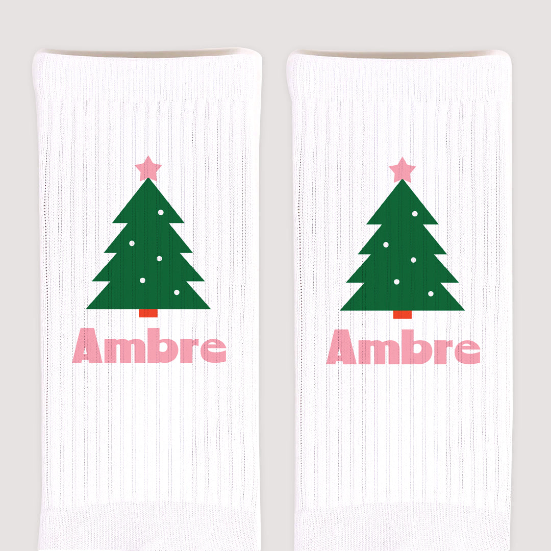 Chaussettes enfant Blanches Sapin en fête photo N° 3