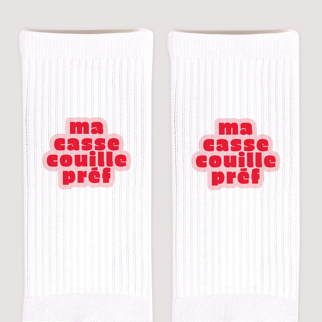 Chaussettes femme Blanches Ma casse-couille préf photo N° 3