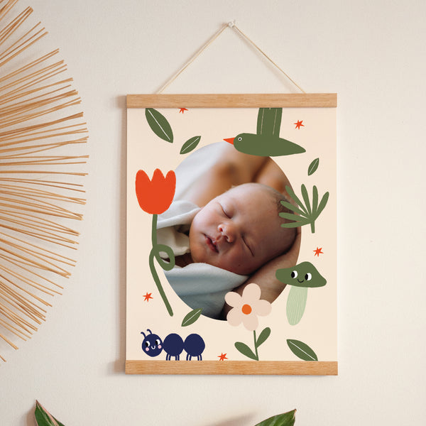 Affiche Naissance Portrait 30 x 40 cm Drôle de Jardin photo