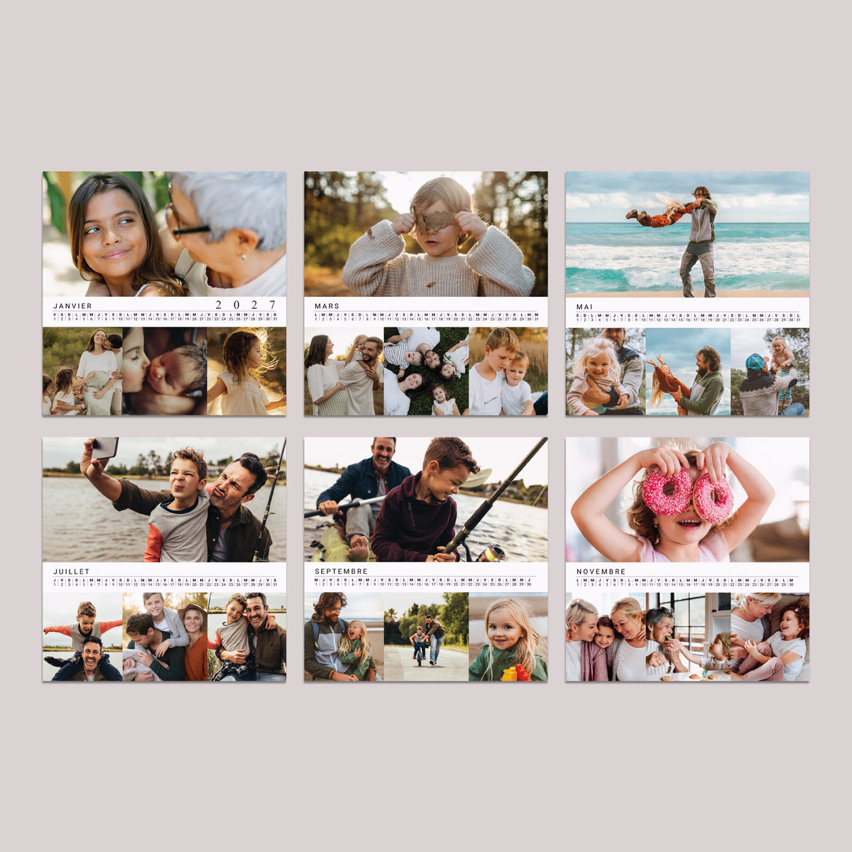 Calendrier Fin d'année 6 cartes Memento photo N° 3