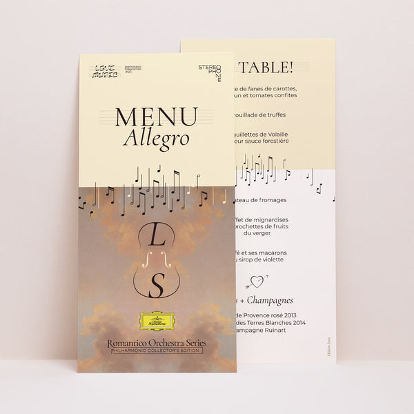 Menu Mariage Panoramique portrait Symphony of Love photo