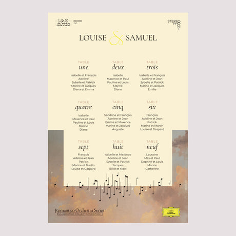 Plan de table Mariage Portrait 60 x 90 cm Symphony of Love