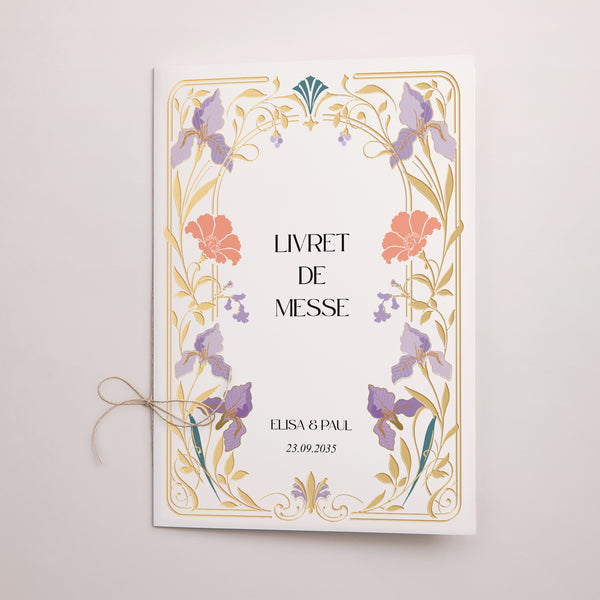 Livret de messe Mariage Double volet Floréal photo