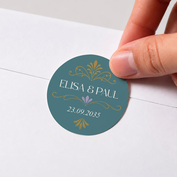 Sticker Mariage Rond Floréal photo