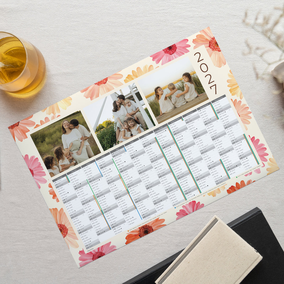 Calendrier Fin d'année Monopage paysage Au Gré des Fleurs photo N° 1