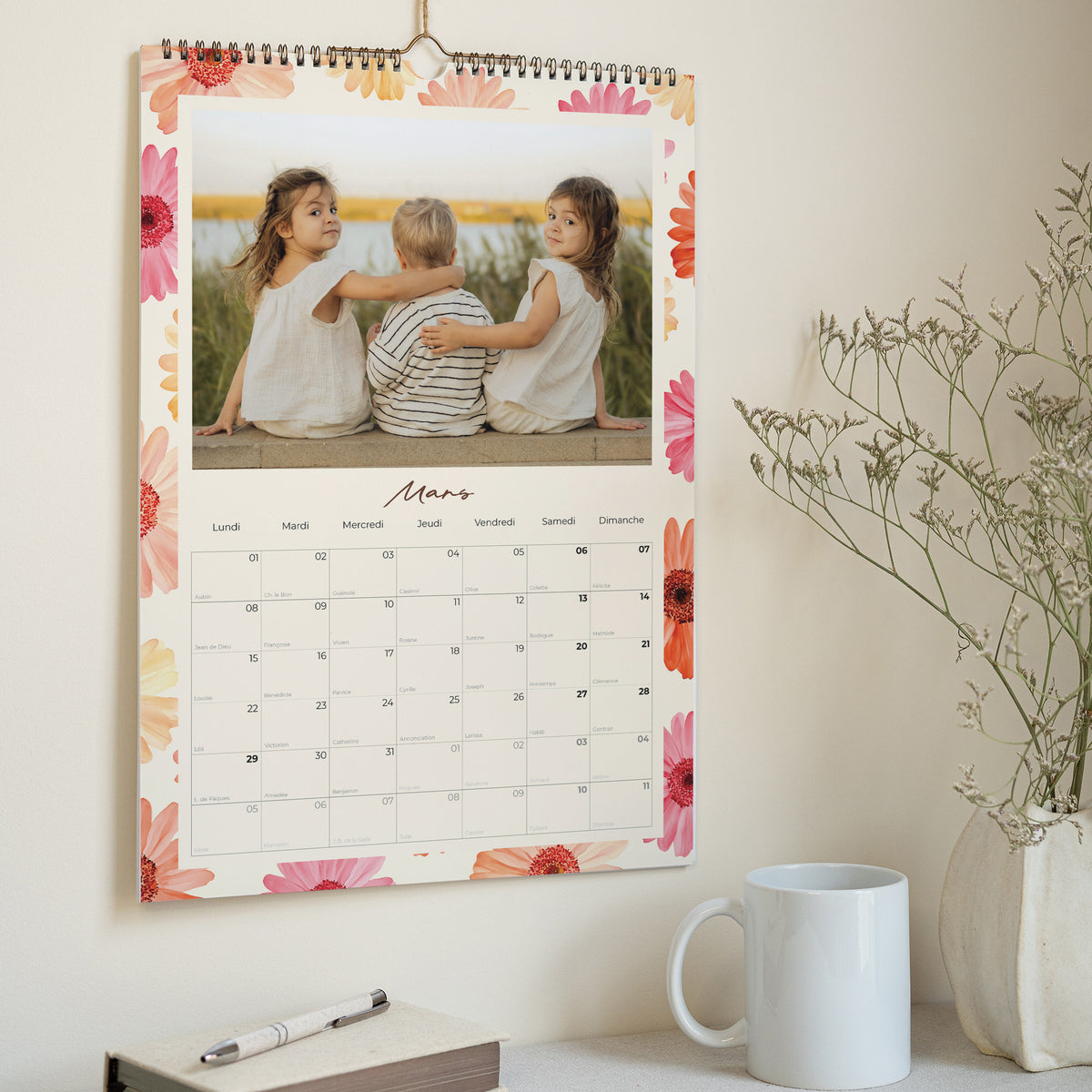 Calendrier Fin d'année Mural A3 Au Gré des Fleurs photo N° 3