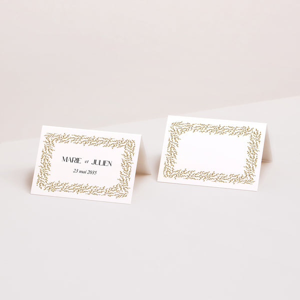Marque-place Mariage 2 volets Rameaux d’Or photo