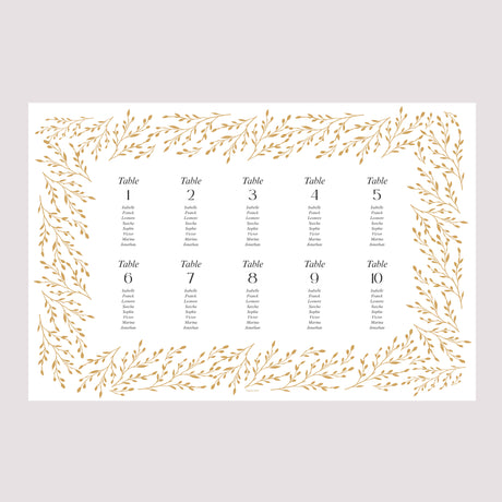 Plan de table Mariage Paysage 90 x 60 cm Rameaux d’Or