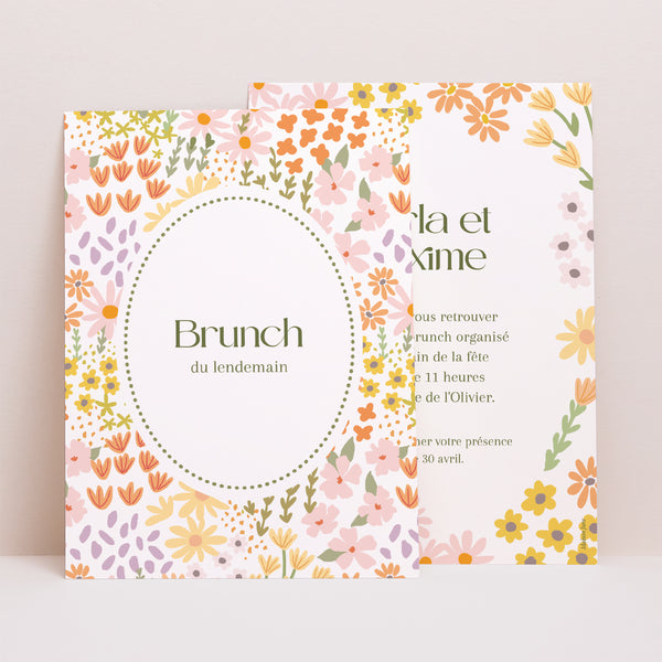 Invitations Mariage Portrait Love in Bloom photo