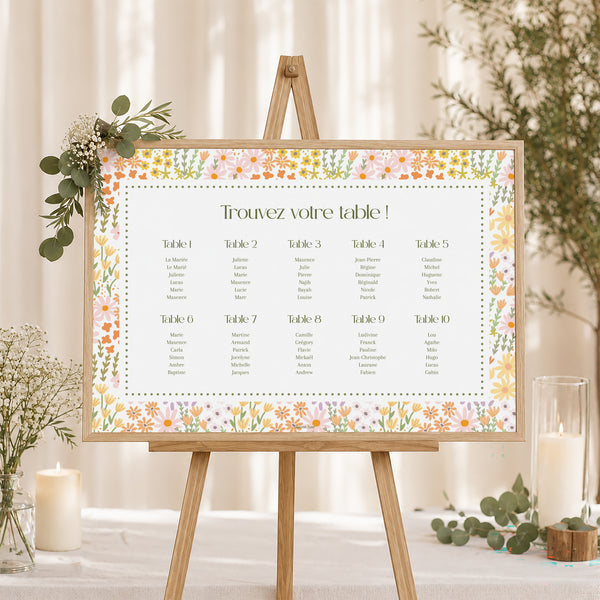 Plan de table Mariage Paysage 90 x 60 cm Love in Bloom photo