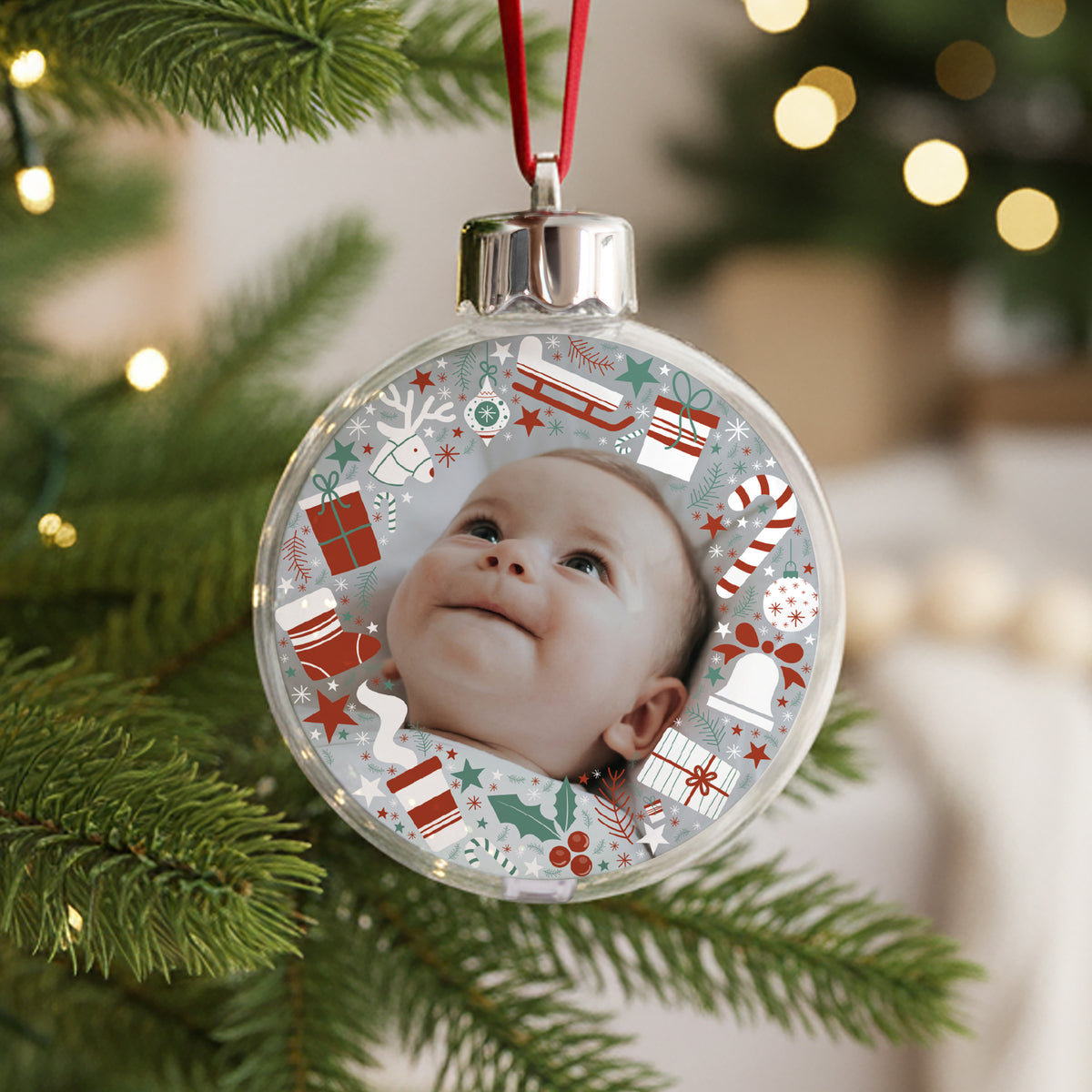 Boule de Noël Ronde Farandole de Noël photo N° 1