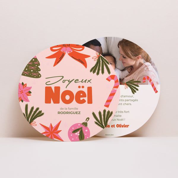 Carte de Noel Fin d'année Rond Merry Pop photo