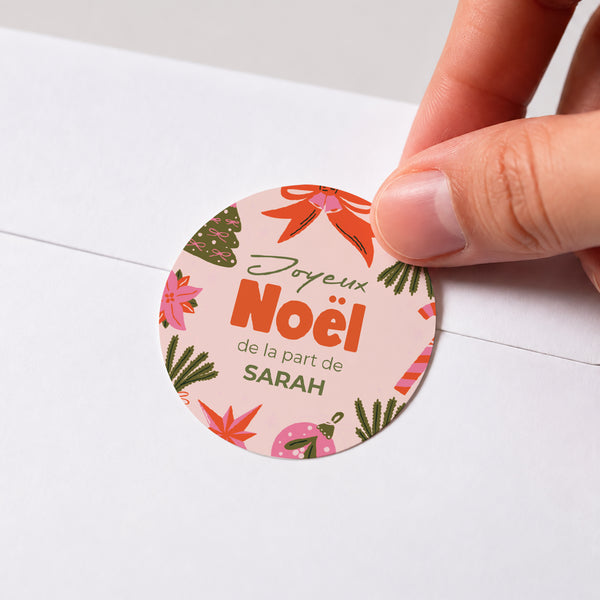 Sticker Fin d'année Rond Merry Pop photo