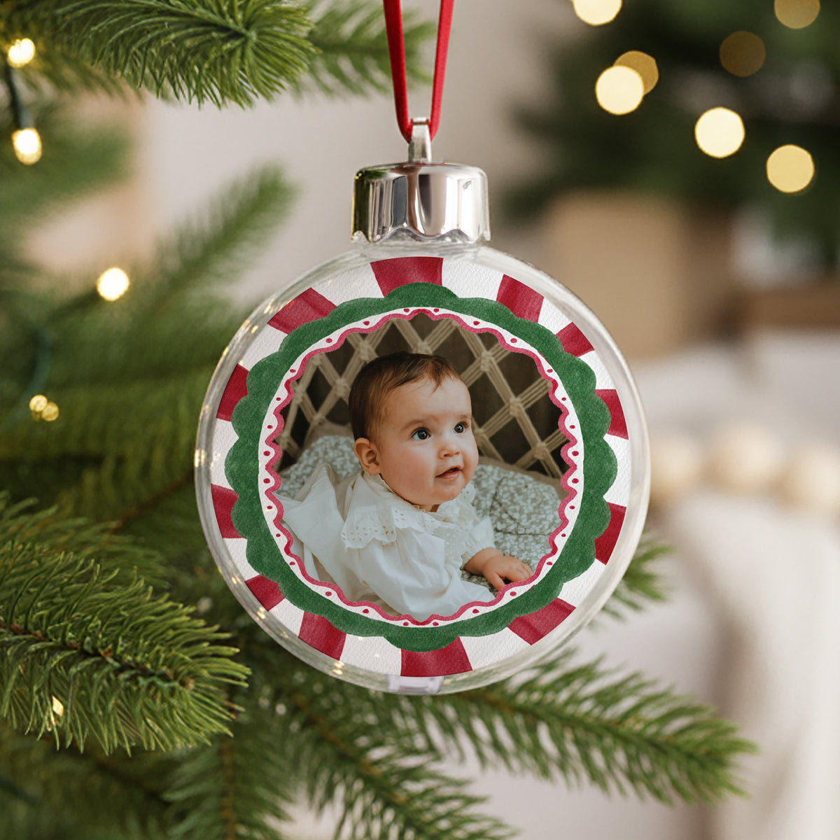 Boule de Noël Fin d'année Ronde Candy Twist photo N° 1