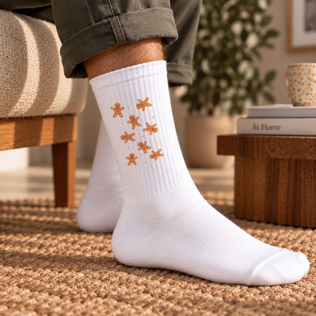 Chaussettes homme Blanches Gingerbread Party photo N° 2