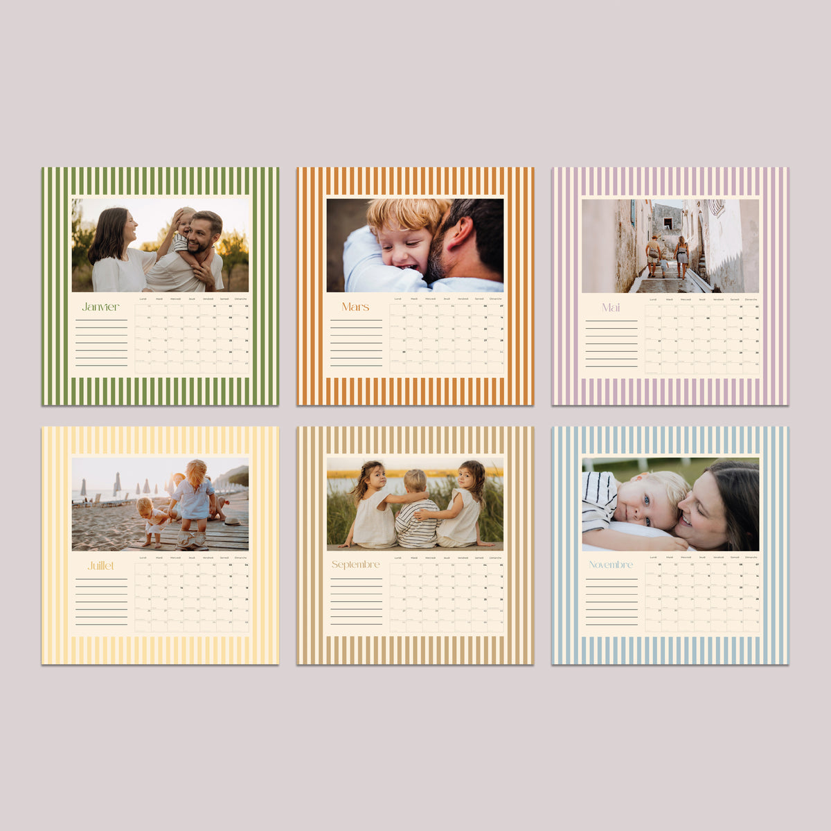 Calendrier Fin d'année 6 cartes Lignes du Temps photo N° 3