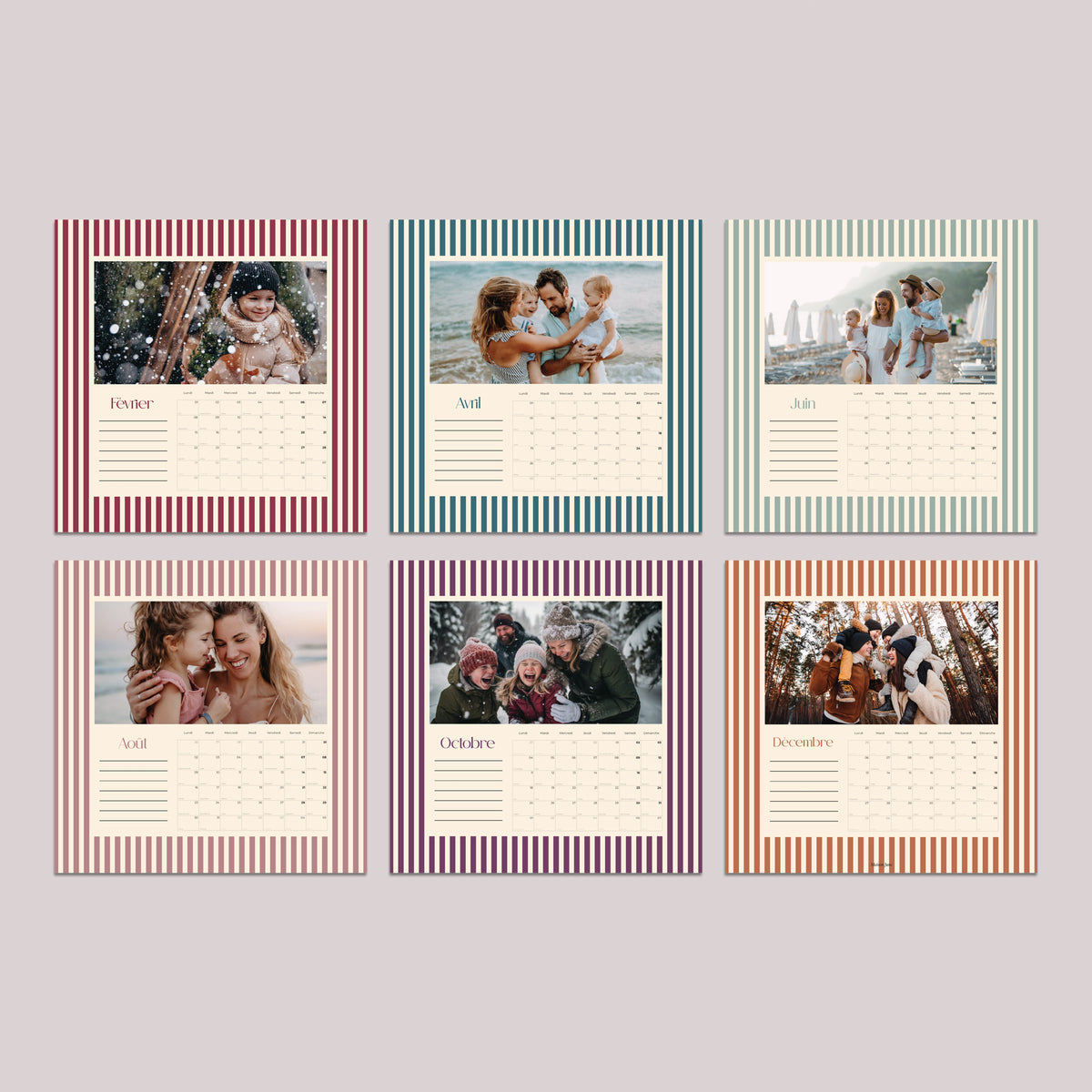 Calendrier Fin d'année 6 cartes Lignes du Temps photo N° 4