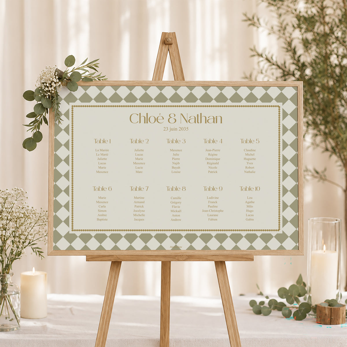 Plan de table Mariage Paysage 90 x 60 cm Palazzo photo N° 1