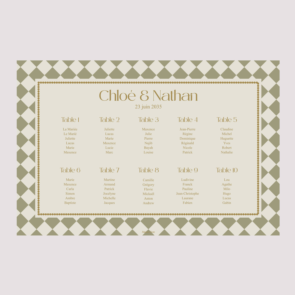 Plan de table Mariage Paysage 90 x 60 cm Palazzo photo N° 2